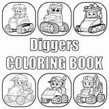 Digger Moving Parts Craft Sketch Coloring Page sketch template