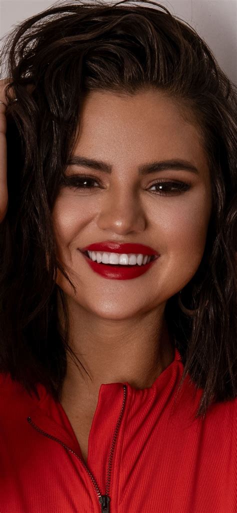 1125x2436 Smile, red lips, Selena Gomez, 2019 wallpaper | Selena gomez lips, Selena gomez ...