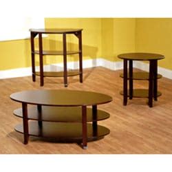 Simple Living Espresso Oval 3-piece Coffee, End and Hall Tables - Overstock™ Shopping - Great ...