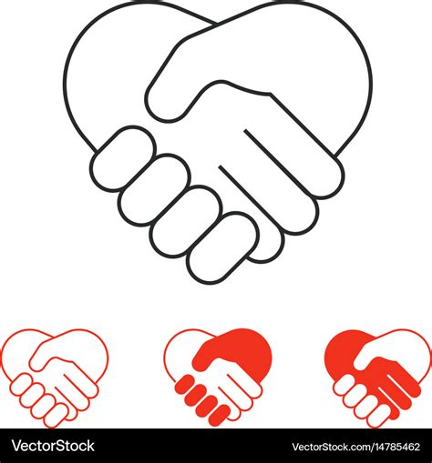 Shaking hands icons collection isolated on white Vector Image