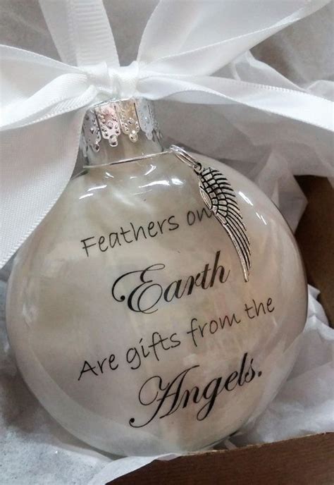 Memorial Christmas Ornament Feathers on Earth Are Gifts From the Angels ...