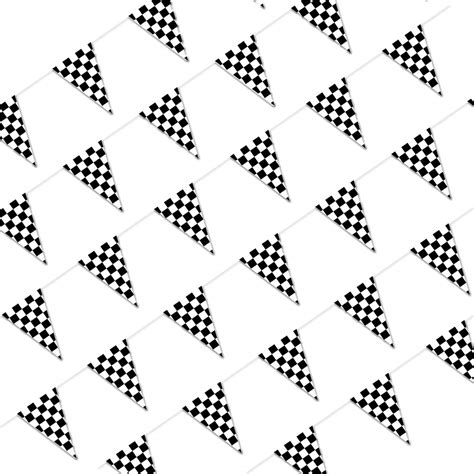 Buy Piokio 100ft Black and White Checkered Flag Banner Racing Birthday Decorations, for Nascar ...