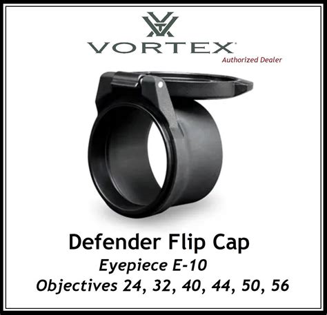 VORTEX OPTICS Defender Flip Cap Sizes E-10, 24, 32, 40, 44, 50, 56