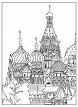 Free coloring Page Adult saint basil cathedral Red Square  sketch template