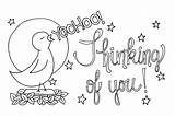 Thinking Of You coloring page greeting Card With Images  Printable sketch template
