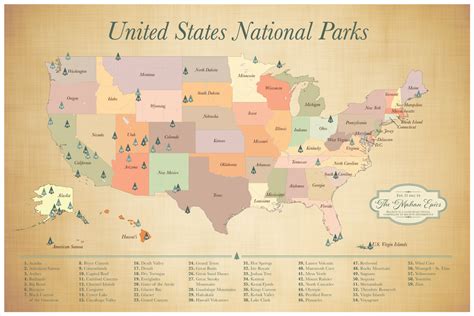 Printable List Of Us National Parks