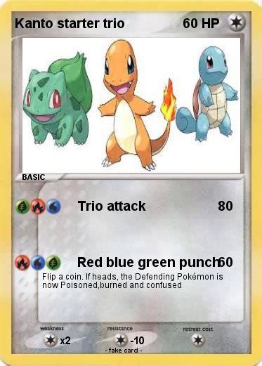 Pokémon Kanto starter trio 1 1 - Trio attack - My Pokemon Card