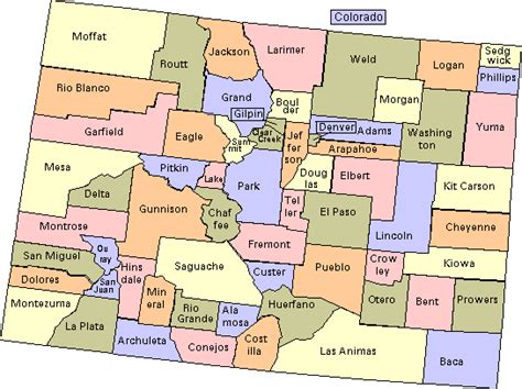 Colorado Map of Counties