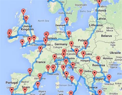 The Ultimate Road Trip Around Europe in One Cool Map