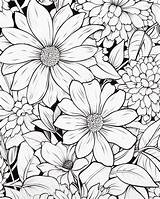 Flower Free Coloring Pages For Adults A Relaxing And Creative Escape sketch template