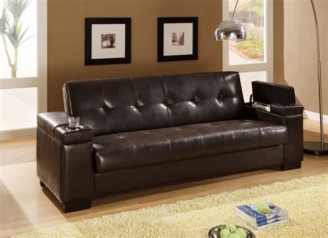 Faux Leather Convertible Sofa Sleeper With Storage 300143 from Coaster ...