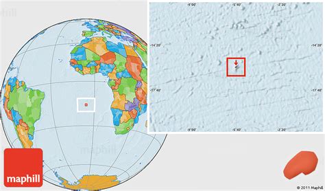 Political Location Map of St. Helena Island