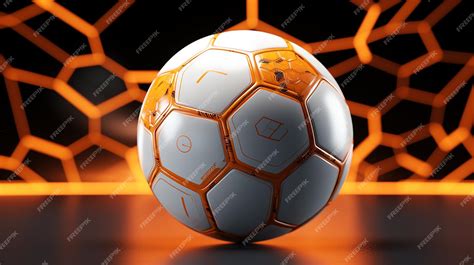 Premium Photo | White World Cup Soccer Ball with Orange Designs