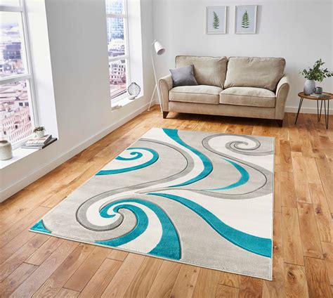 Modern Swirls Hand-Carved Soft Living Room Area Rug - Walmart.com ...