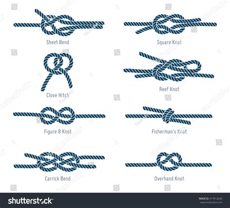 Nautical Rope Knots Stock Vector (Royalty Free) 417912628 | Shutterstock