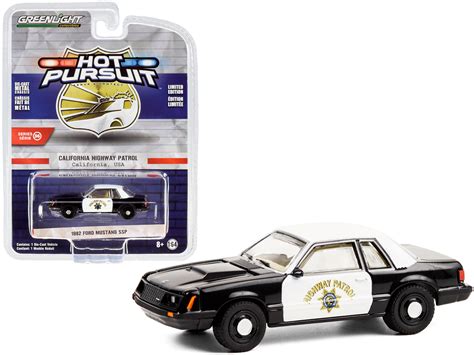 GreenLight 1982 Ford Mustang SSP Black & White CHP "California Highway Patrol" "Hot Pursuit ...