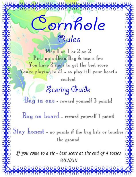 Cornhole Rules Digital Art by Nancy Patterson