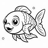 Premium Vector  Coloring Page Outline Of Cute Fish Cartoon Character sketch template