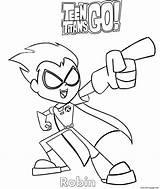 Cartoon Robin Teen Titans Go Coloring Page Printable sketch template