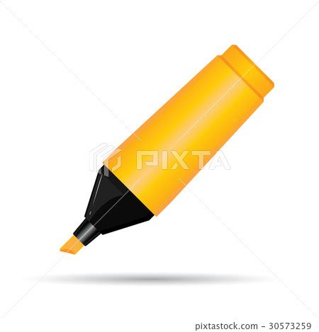 Orange Highlighter Pen On White Background. - Stock Illustration [30573259] - PIXTA