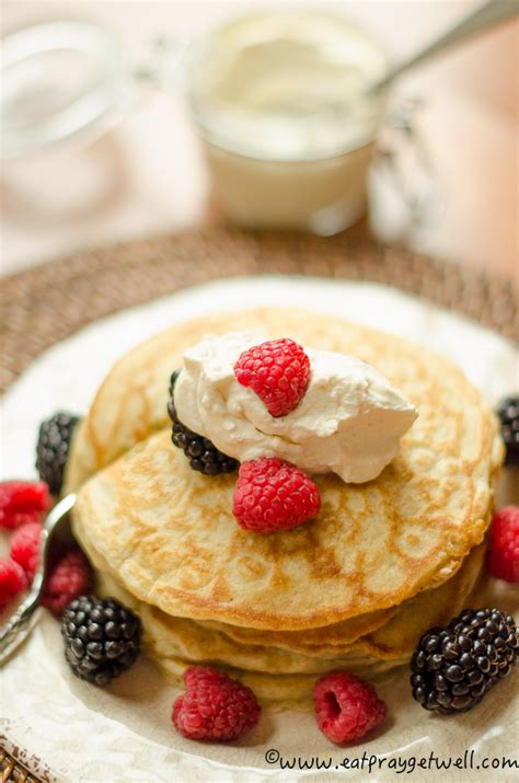 Pancakes with Homemade Whipped Cream - Eat Pray Get Well