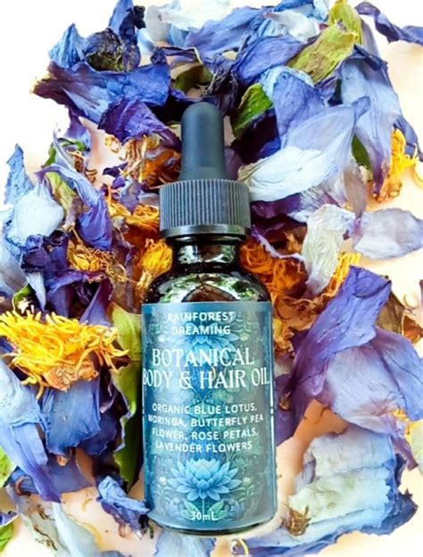 Botanical Hair and Body Blue Lotus and Moringa Oil - Etsy