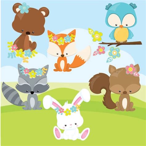 80% OFF SALE Spring animals clipart commercial use, spring clipart ...