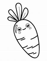 Printable Cute Carrot Coloring Page sketch template