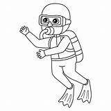 Scuba Diver Coloring Page sketch template
