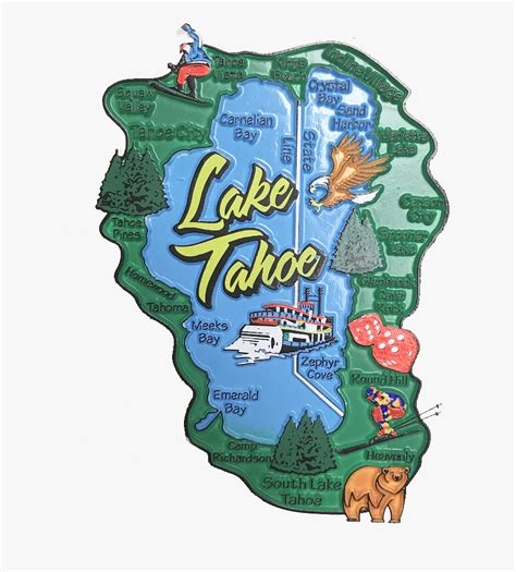Clip Art Souvenir Magnet Sites Scenes - Cartoon Image Lake Tahoe ...