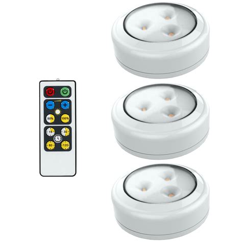 Brilliant Evolution Wireless LED Puck Light 3 Pack With Remote | LED Under Cabinet Lighting ...