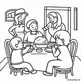 Thankful Family Gathering Coloring Page  Pagescom sketch template
