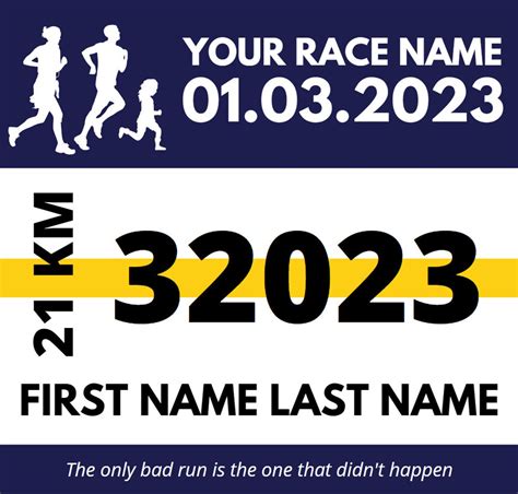 Printable Race Bib Fully Customizable Template Editable Running Bib Canva Template - Etsy