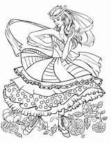 Girl Dancing In A Vintage Fashion Clothing coloring Page  Free sketch template