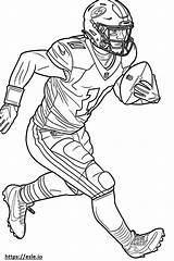 Realistic football Player coloring Page sketch template