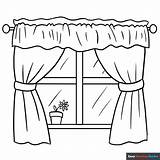 Coloring Pages Curtains sketch template