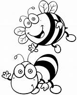 Simple Bee Coloring Sheets Sketch Page sketch template