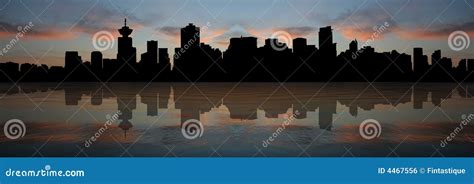 Vancouver Skyline at Sunset Stock Illustration - Illustration of ...