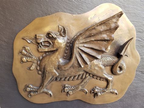 Welsh Dragon Bronze Wall Plaque on Slate Stone / High Relief - Etsy ...