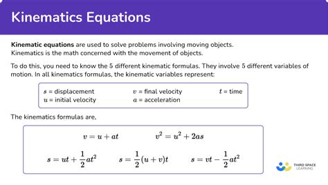 Kinematic Equations - Math Steps, Examples & Questions