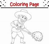 Cute farmer Coloring Page 34897447 Vector Art At Vecteezy sketch template