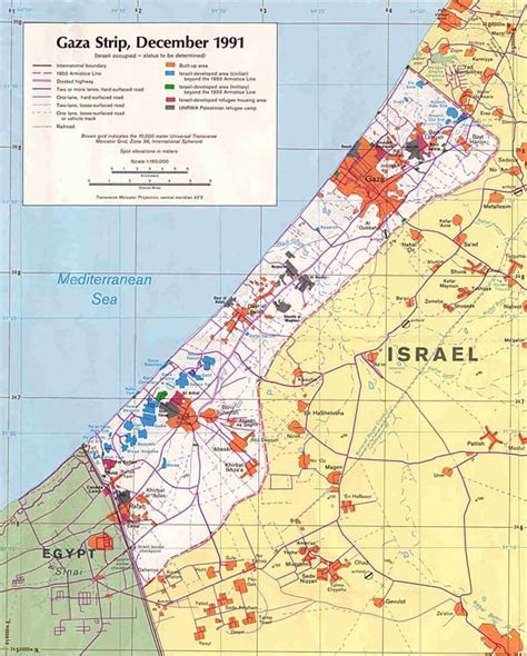 Detailed road map of Gaza Strip. Gaza Strip detailed road map | Vidiani ...