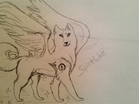 spirit wolf drawing by jubileegraff on DeviantArt