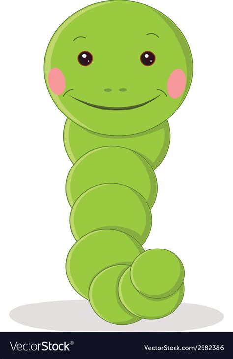 Cute worm Royalty Free Vector Image - VectorStock