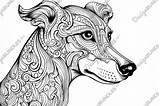 Intricate dog zentangle Design For coloring And Art sketch template