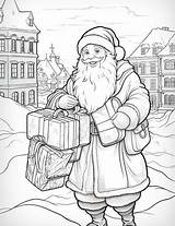 Discover Unique Santa Coloring Pages  Premium Selection – IMAGELLA sketch template