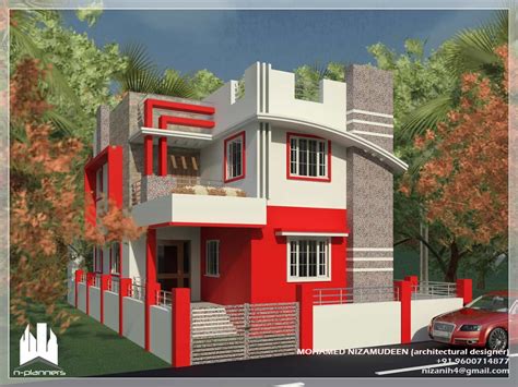 Contemporary style House design at 1375 sq.ft