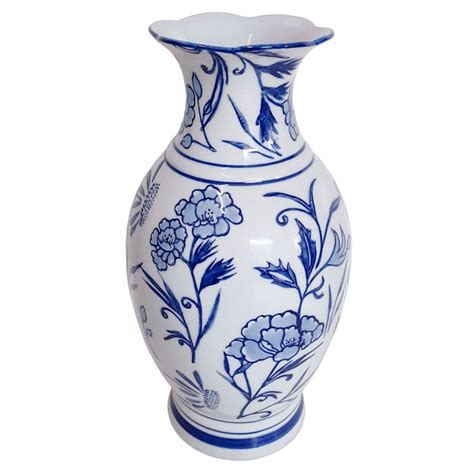 12in. Blue Flower Ceramic Vase | At Home