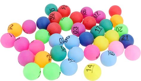 PartyKindom 30 PCS Bingo Balls- Ping Pong Balls Raffle Game Balls Multicolored Bingo Balls ...