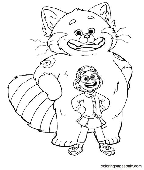 Download or print this amazing coloring page: Turning Red Panda Mei Lee Coloring Pages - Turn ...